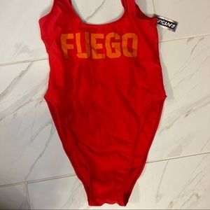 Red rave suits “fuego” one piece m/l